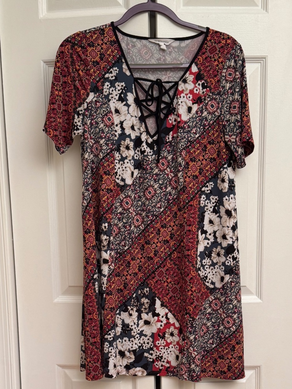 BCBGeneration Short-sleeve Dress (M/multi-color)